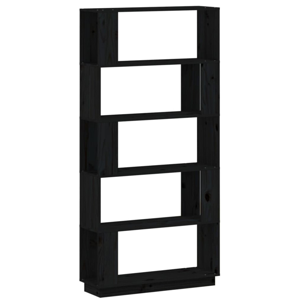 (black) vidaXL Solid Wood Pine Book Cabinet/Room Divider Bookcase Rack Multi Colours