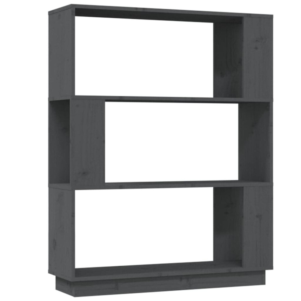 Vidaxl (Grey) Solid Wood Pine Book Cabinet/Room Divider Rack Book Shelf Multi Colours