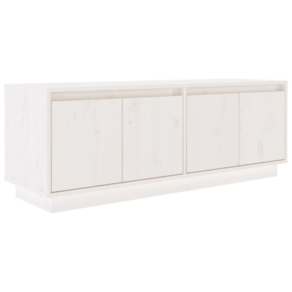 Vidaxl (White) Solid Wood Pine Tv Cabinet Living Room Media Unit Stand Multi Colours White
