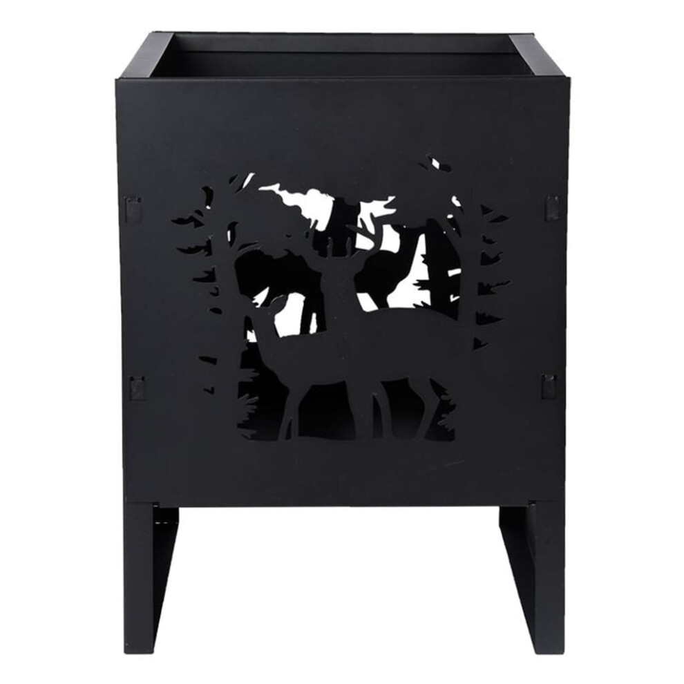 Esschert Design Fire Basket Deer Square Garden Outdoor Fireplace Fire Pit