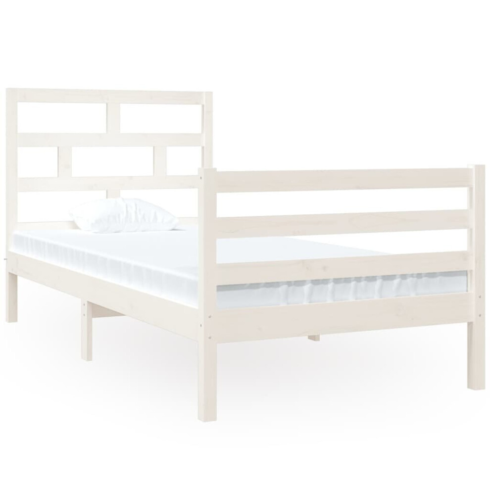 (white, 90 x 190 cm) vidaXL Solid Wood Pine Bed Frame Indoor Bedstead Multi Colours Multi Sizes