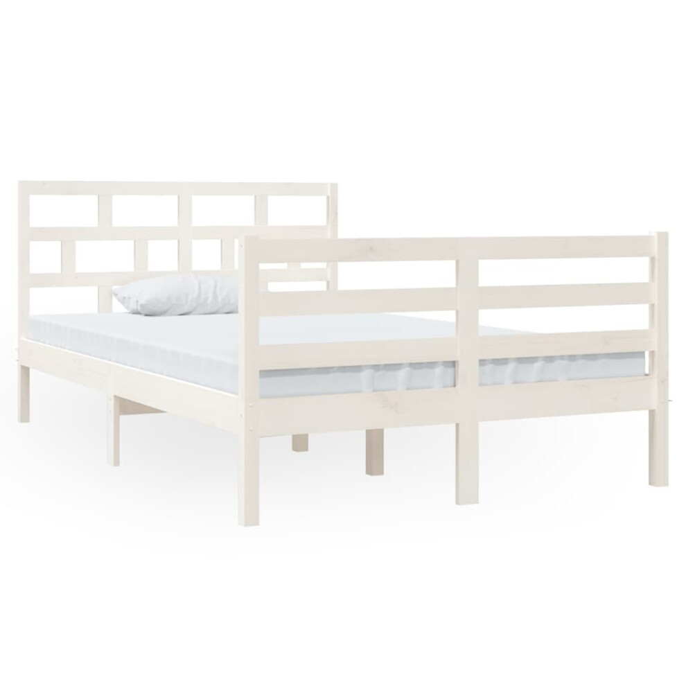 (white, 120 x 190 cm) vidaXL Solid Wood Pine Bed Frame Indoor Bedstead Multi Colours Multi Sizes