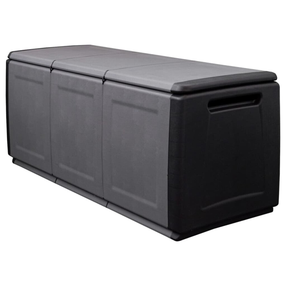 (138 x 53 x 57 cm) vidaXL Garden Storage Box Dark Grey and Black Tool Box Furniture Multi Sizes