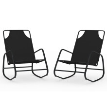 (black, 2) vidaXL Rocking Sun Loungers Garden Sun Bed Outdoor Day Bed Steel and Textilene
