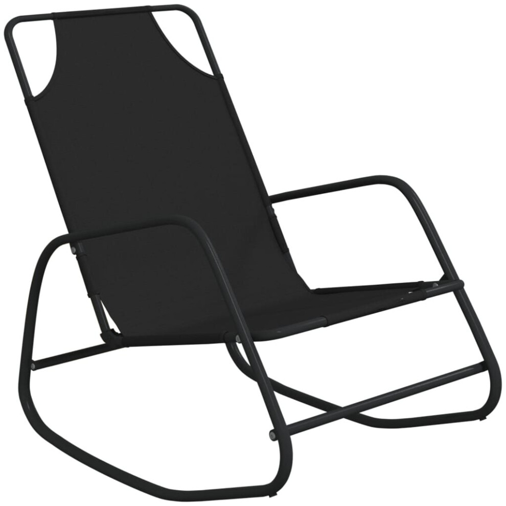 (black, 1) vidaXL Rocking Sun Loungers Garden Sun Bed Outdoor Day Bed Steel and Textilene
