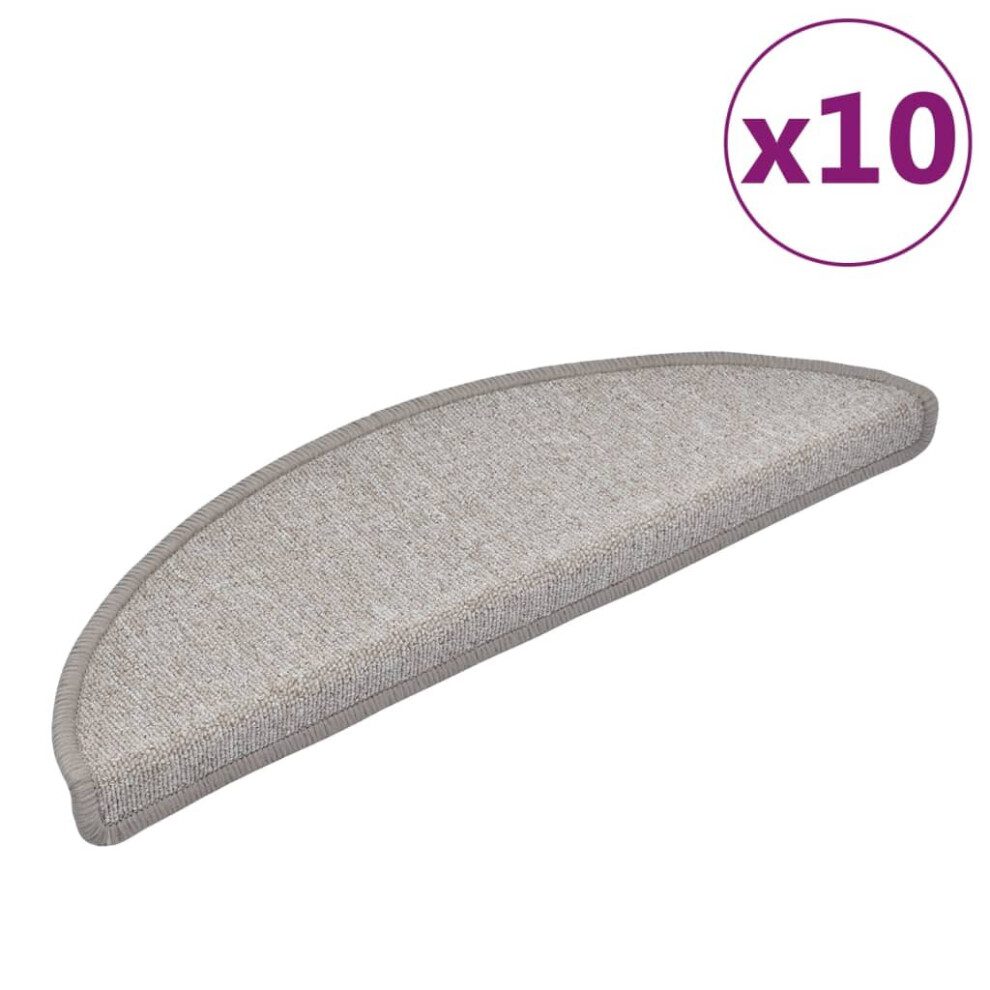 vidaXL Stair Mats Carpet Stair Tread Stair Step Rug Decoration 10 pcs Taupe