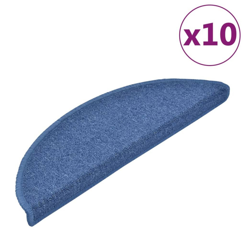 Vidaxl Stair Mats Carpet Stair Tread Stair Step Rug Decoration 10 Pcs Blue