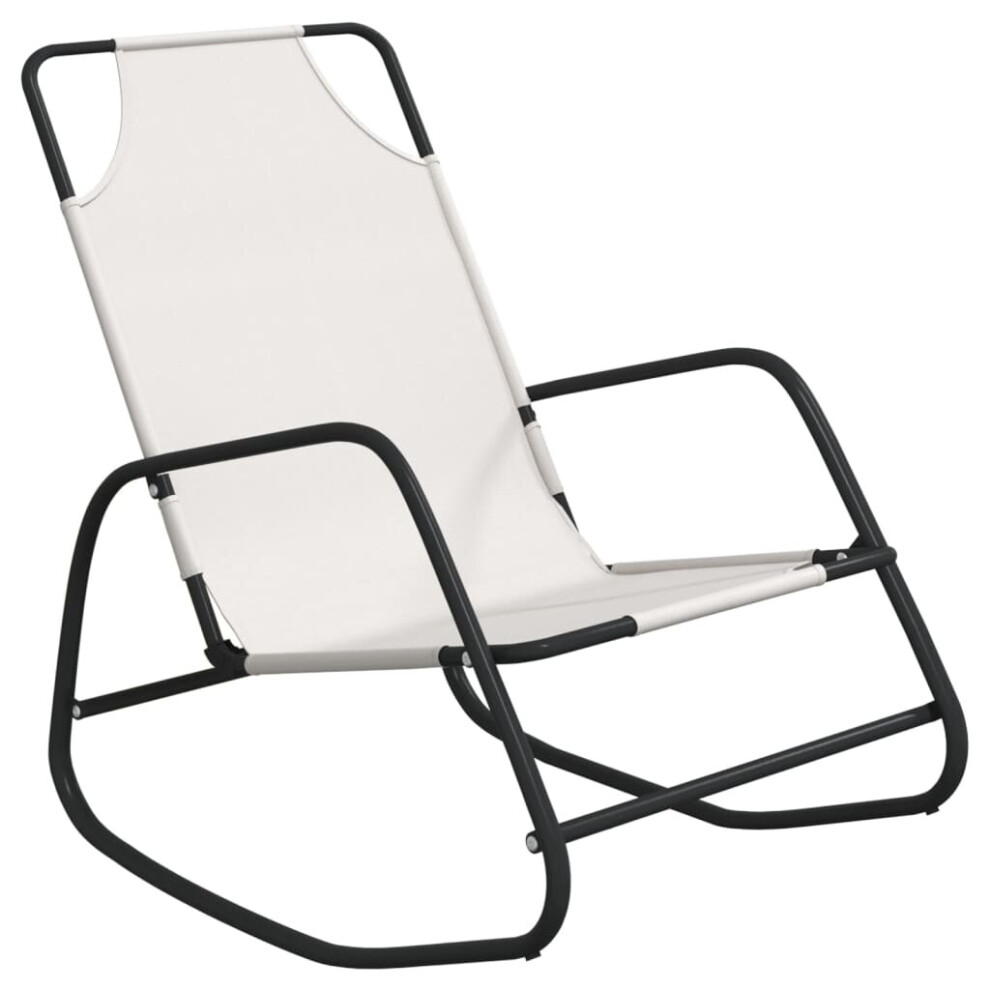(cream, 1) vidaXL Rocking Sun Loungers Garden Sun Bed Outdoor Day Bed Steel and Textilene