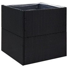 (black, 80 x 80 x 80 cm) vidaXL Garden Planter Outdoor Planter Flower Patio Pot Plant Box Poly Rattan