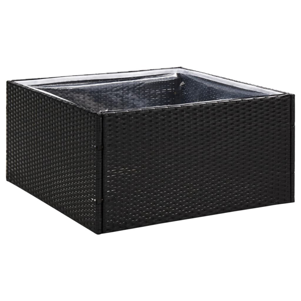 Vidaxl (Black, 80 X 80 X 40 Cm) Garden Planter Outdoor Planter Flower Patio Pot Plant Box Poly Rattan