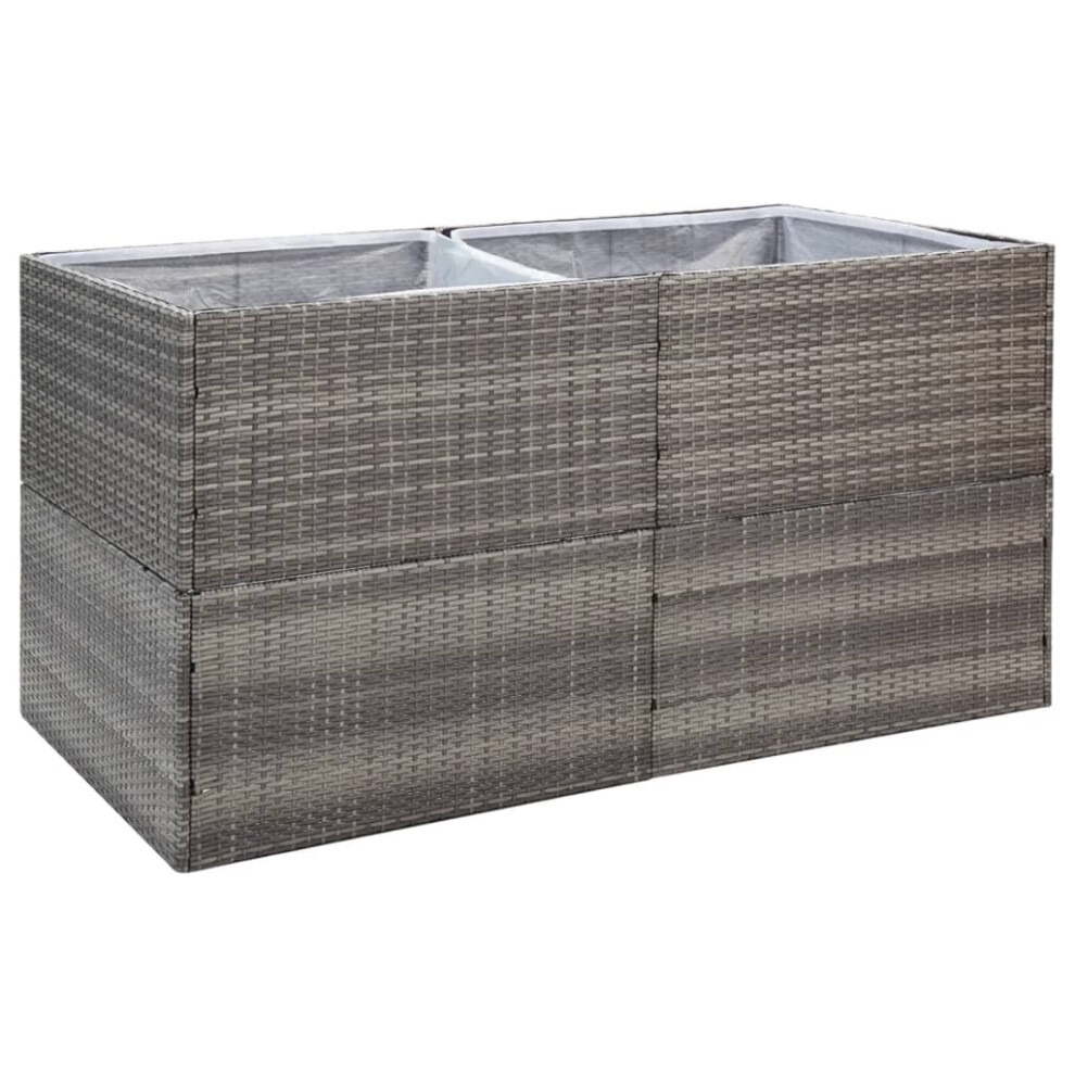 Vidaxl (Grey, 157 X 80 X 80 Cm) Garden Planter Outdoor Planter Flower Patio Pot Plant Box Poly Rattan