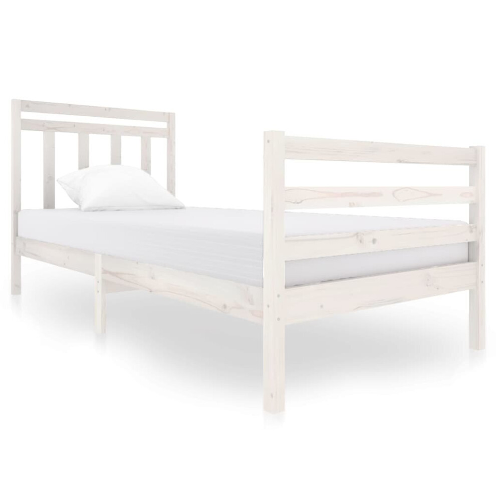 (white, 90 x 200 cm) vidaXL Solid Wood Bed Frame Indoor Bedroom Bedstead Multi Colours Multi Sizes