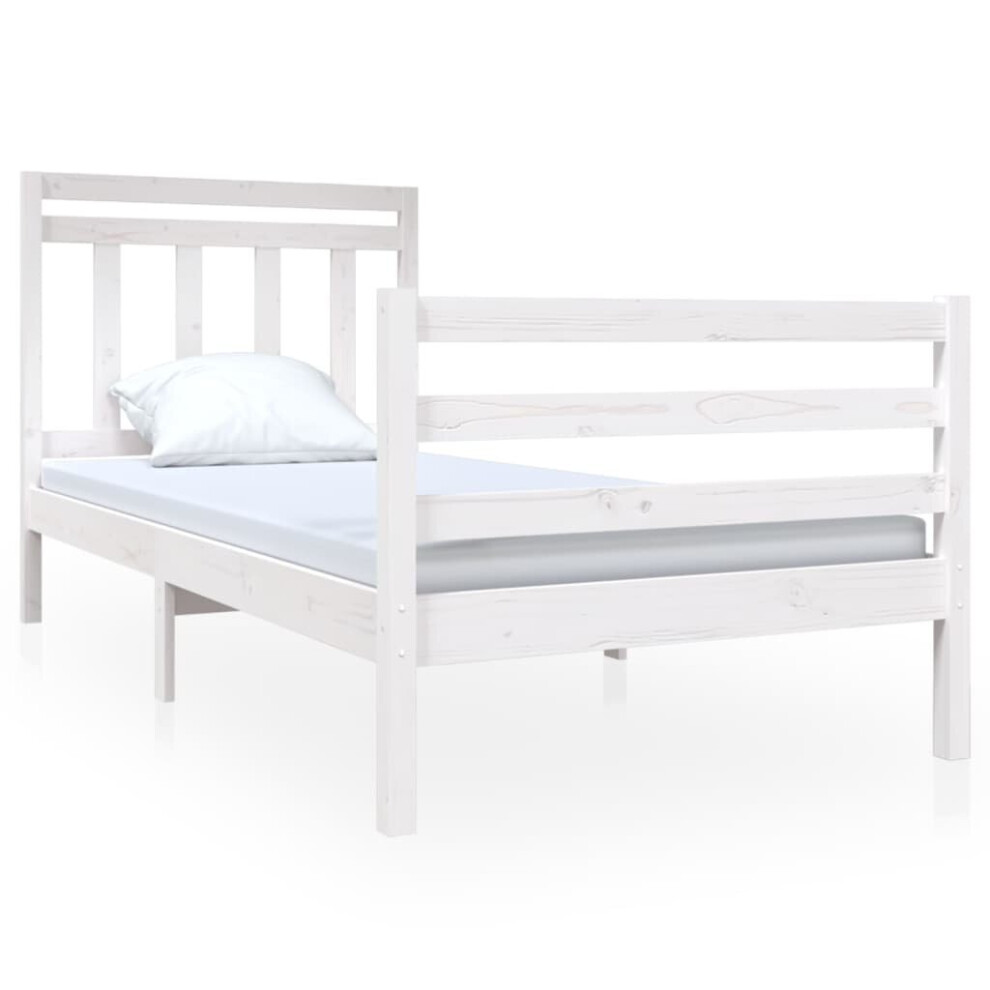 (white, 90 X 190 cm) vidaXL Solid Wood Bed Frame Indoor Bedroom Bedstead Multi Colours Multi Sizes