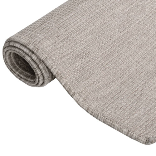 VidaXL vidaXL Outdoor-Teppich Flachgewebe 140x200 cm Hellgrau 2