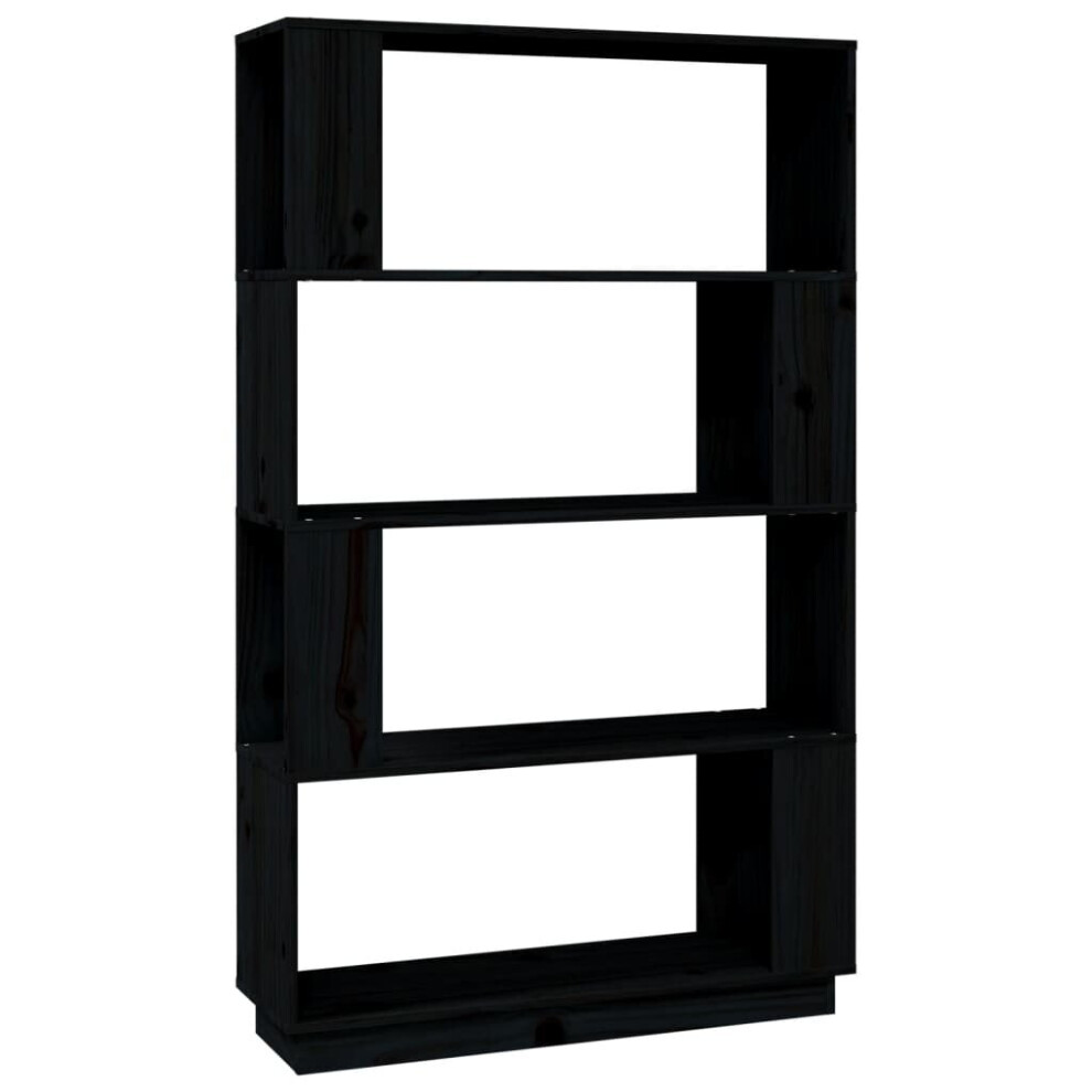 Vidaxl (Black) Solid Wood Pine Book Cabinet/Room Divider Storage Rack Multi Colours Black