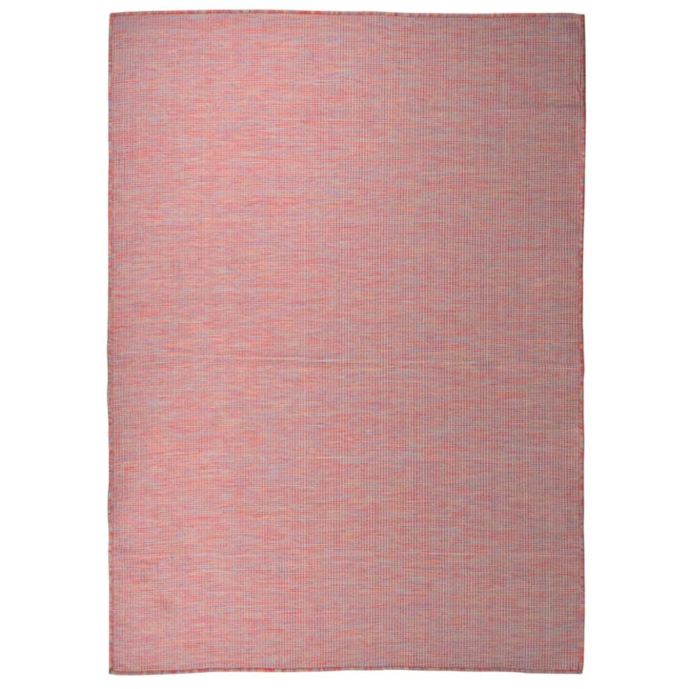 Vidaxl (Red, 200 X 280 Cm) Outdoor Flatweave Rug Patio Garden Runner Mat Area Rug Floor Carpet