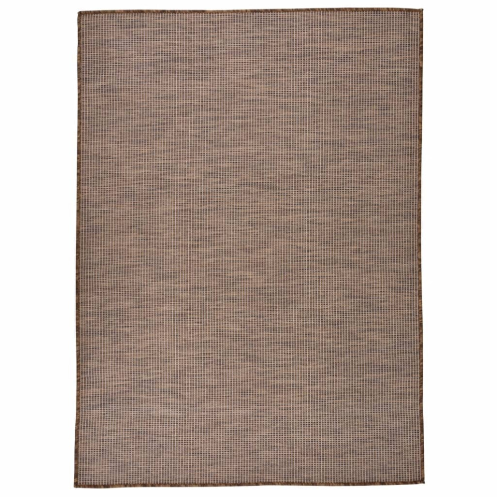 Vidaxl (Brown, 200 X 280 Cm) Outdoor Flatweave Rug Patio Garden Runner Mat Area Rug Floor Carpet