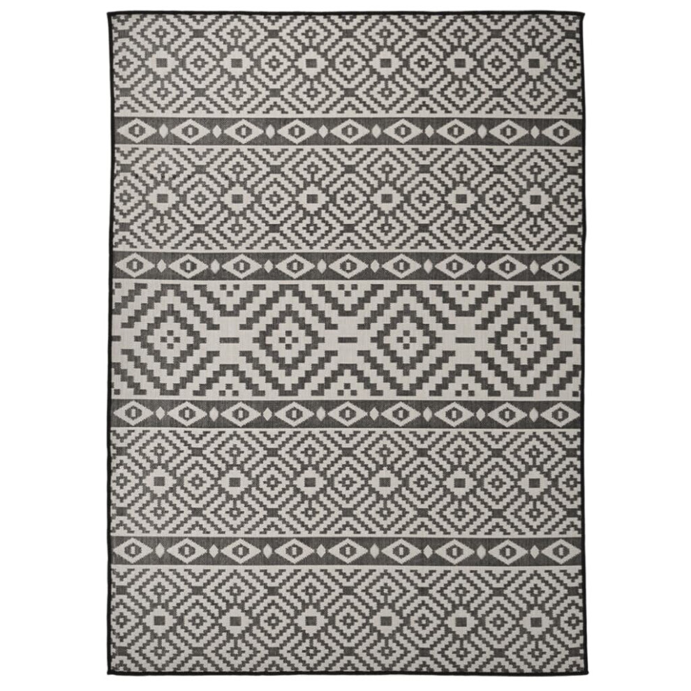 Vidaxl (Black Stripes, 200 X 280 Cm) Outdoor Flatweave Rug Patio Garden Runner Mat Area Rug Floor Carpet