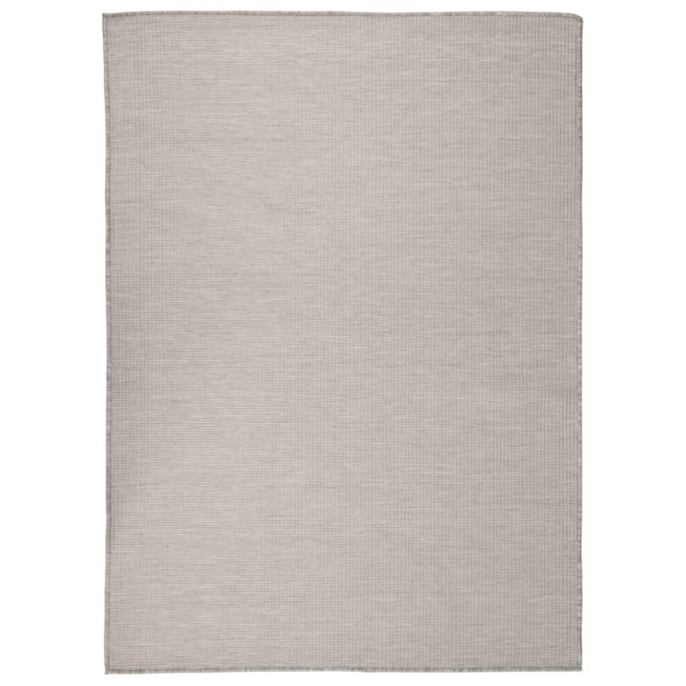 Vidaxl (Taupe, 200 X 280 Cm) Outdoor Flatweave Rug Patio Garden Runner Mat Area Rug Floor Carpet