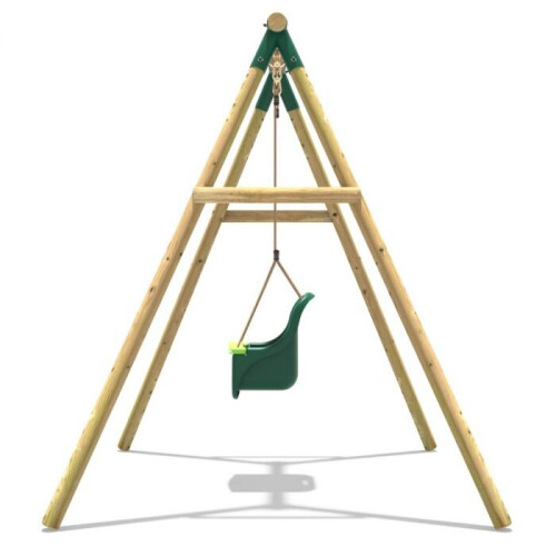 Rebo Wooden Garden Swing Set With Baby Seat - Pluto Green On OnBuy