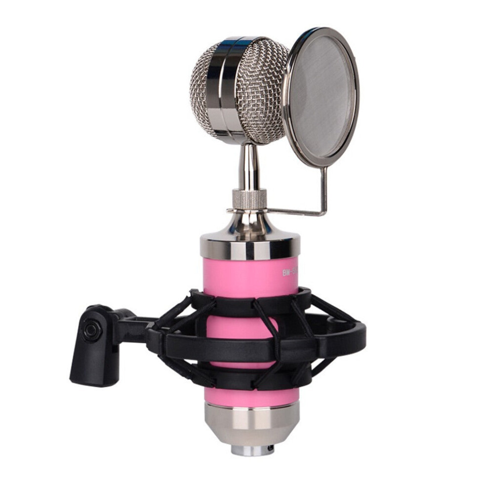 (Pink) Recording Mic Cardioid Condenser Microphone Kit