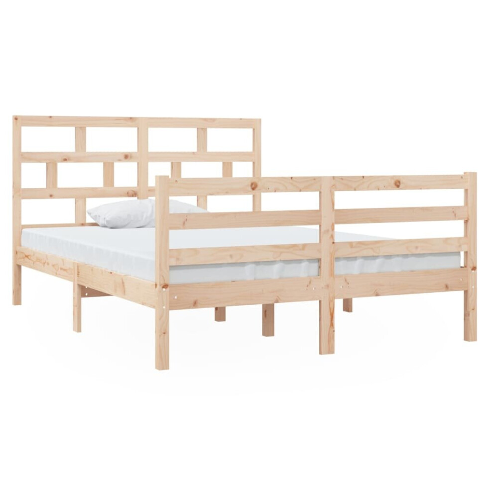 (brown, 135 x 190 cm) vidaXL Solid Wood Pine Bed Frame Indoor Bedstead Multi Colours Multi Sizes