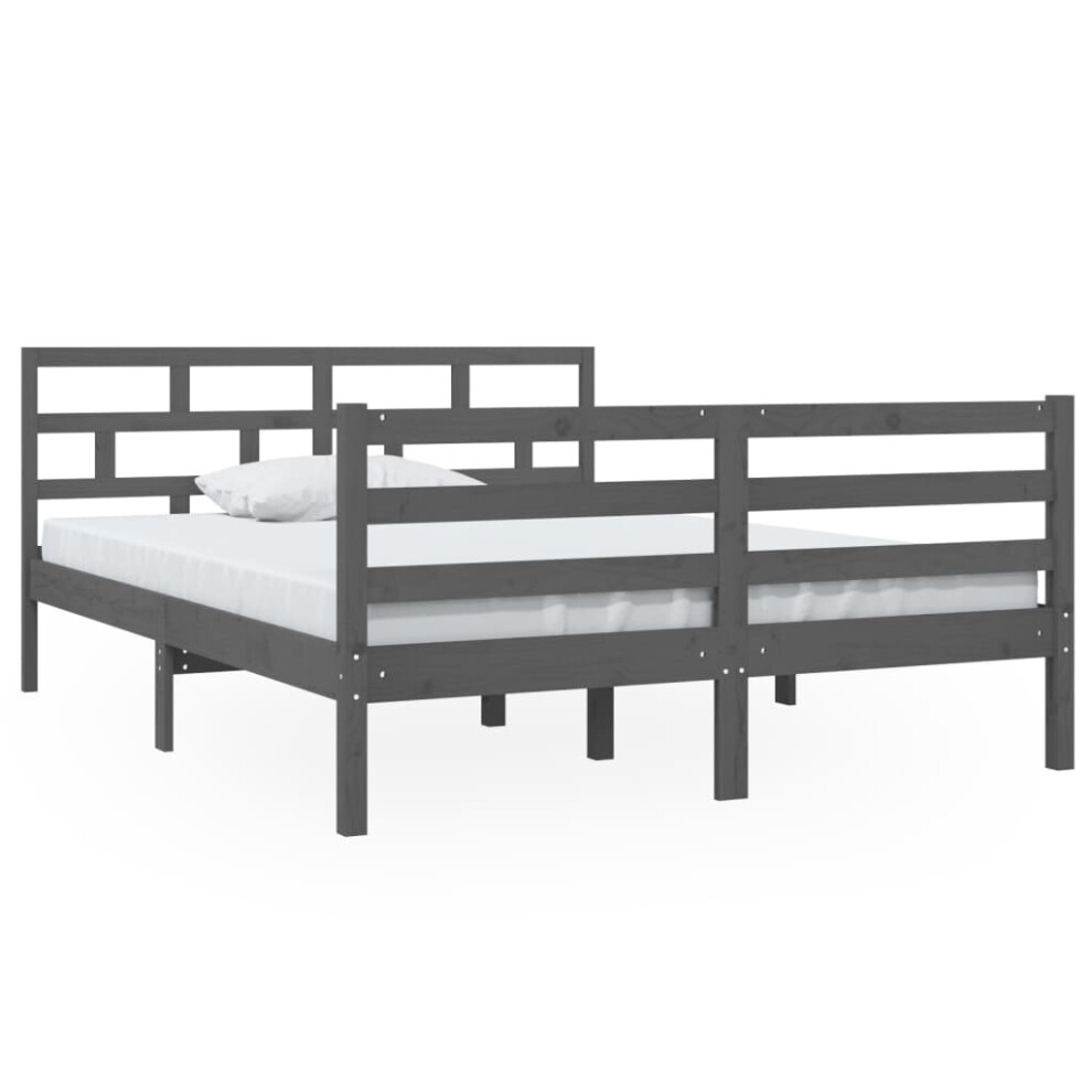 (grey, 140 x 190 cm) vidaXL Solid Wood Pine Bed Frame Indoor Bedstead Multi Colours Multi Sizes