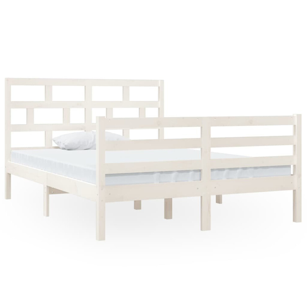 (white, 135 x 190 cm) vidaXL Solid Wood Pine Bed Frame Indoor Bedstead Multi Colours Multi Sizes