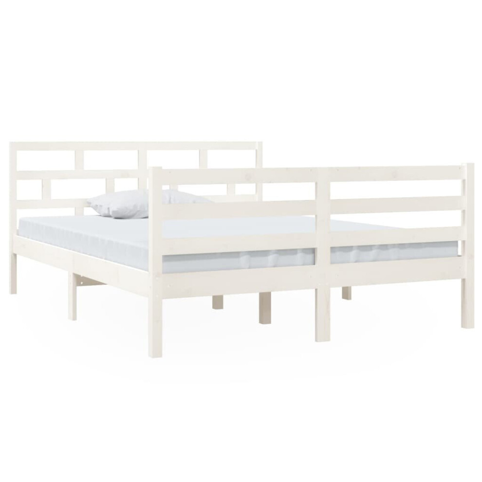 (white, 140 X 190 cm) vidaXL Solid Wood Pine Bed Frame Indoor Bedstead Multi Colours Multi Sizes