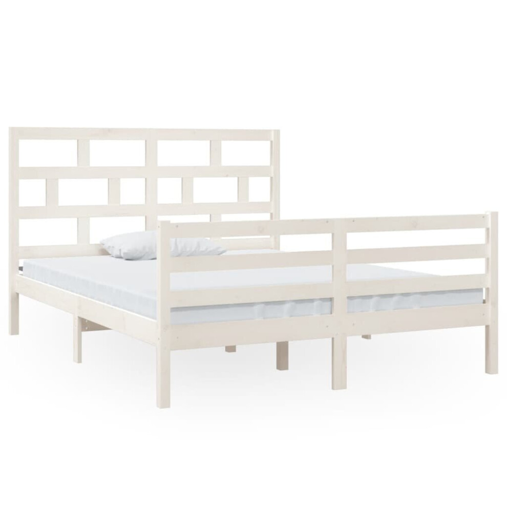 (white, 150 x 200 cm) vidaXL Solid Wood Pine Bed Frame Indoor Bedstead Multi Colours Multi Sizes