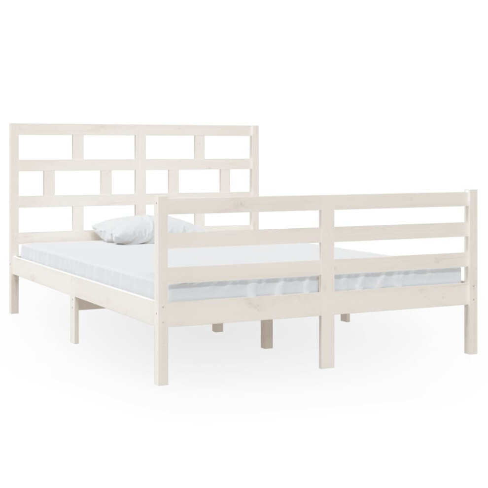 (white, 140 x 200 cm) vidaXL Solid Wood Pine Bed Frame Indoor Bedstead Multi Colours Multi Sizes