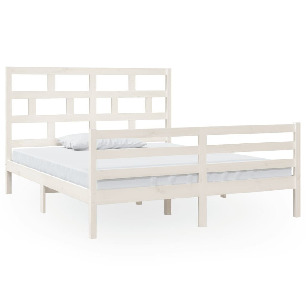 (white, 160 x 200 cm) vidaXL Solid Wood Pine Bed Frame Indoor Bedstead Multi Colours Multi Sizes