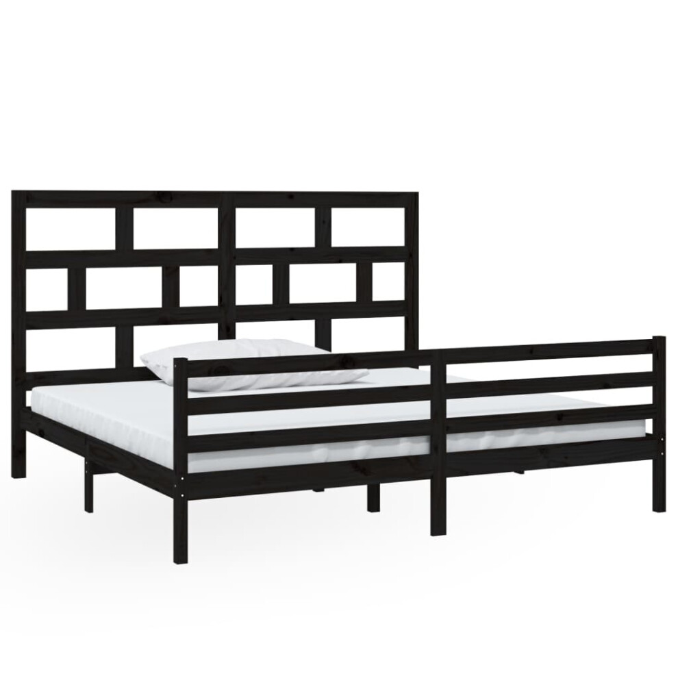 (black, 200 x 200 cm) vidaXL Solid Wood Pine Bed Frame Indoor Bedstead Multi Colours Multi Sizes