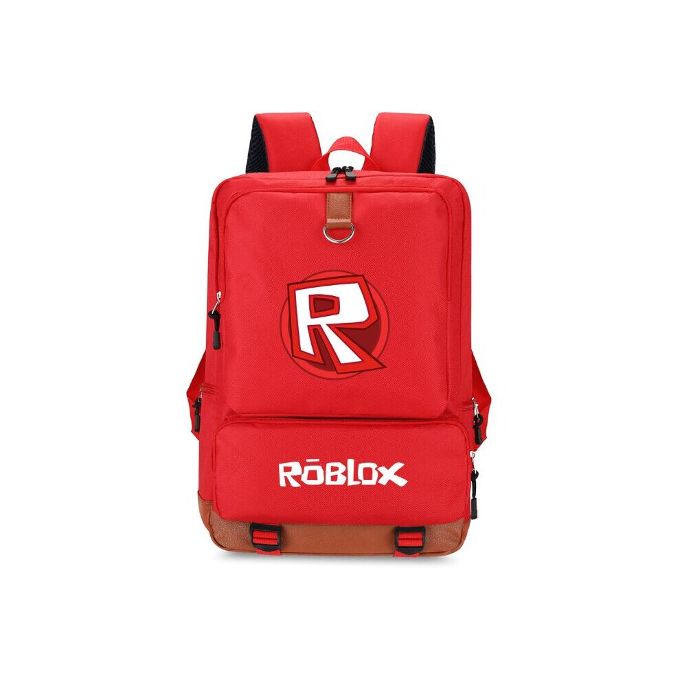 (style 1, Red) Roblox Backpack Student School Bag Men's and Women's Travel Bag Computer Bag Large Capacity