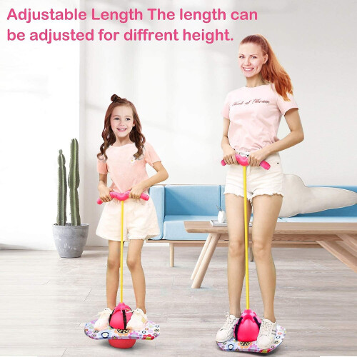 (Yellow) Pogo Jumping Ball Balance Board With Handle Explosion Proof Exercise Bouncing Ball 2