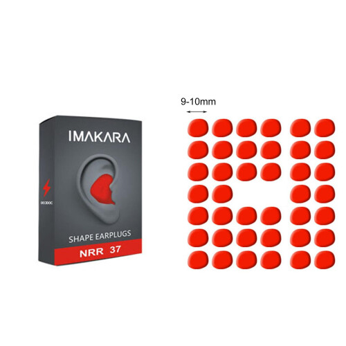(Red) 60pcs Set Shaped Earplug Moldable Anti-noise Soft Earbud Sleeping Protection 1
