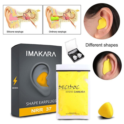 (Yellow) 60pcs Set Shaped Earplug Moldable Anti-noise Soft Earbud Sleeping Protection 2