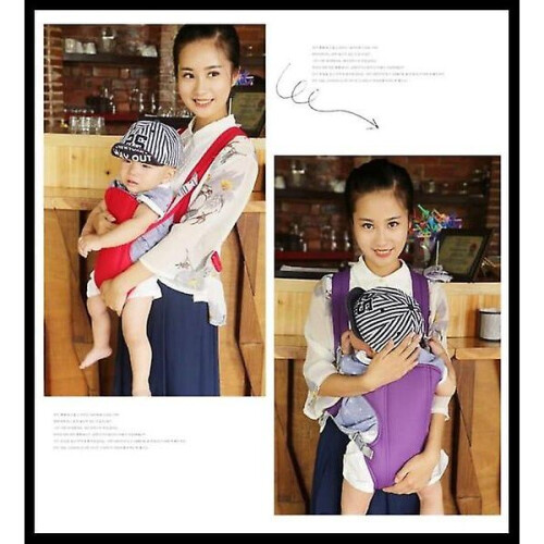 (Red) Baby Carrier Front Adjustable Shoulder Straps With Hip Seat Breathable Sling 1