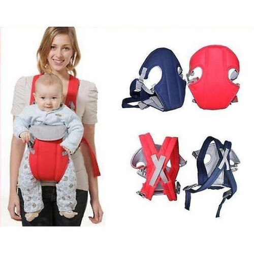 (Red) Baby Carrier Front Adjustable Shoulder Straps With Hip Seat Breathable Sling 2