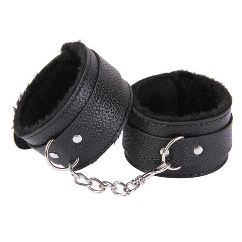 PU Leather Cushioned Wrist & Ankle Cuffs (Black)