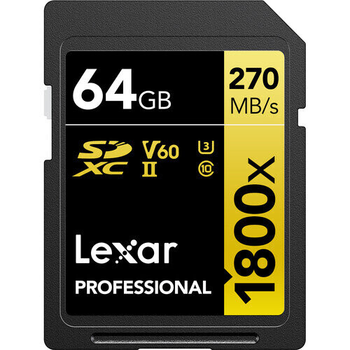 Lexar Lexar SDXC Professional 1800x UHS-II Flash Memory Card 64GB