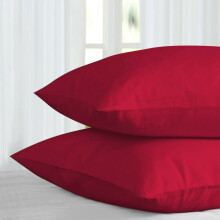 (Red) 2 X Pillow Case Luxury 100% Poly cotton Housewife Pair Pack Pillows Cover Cases