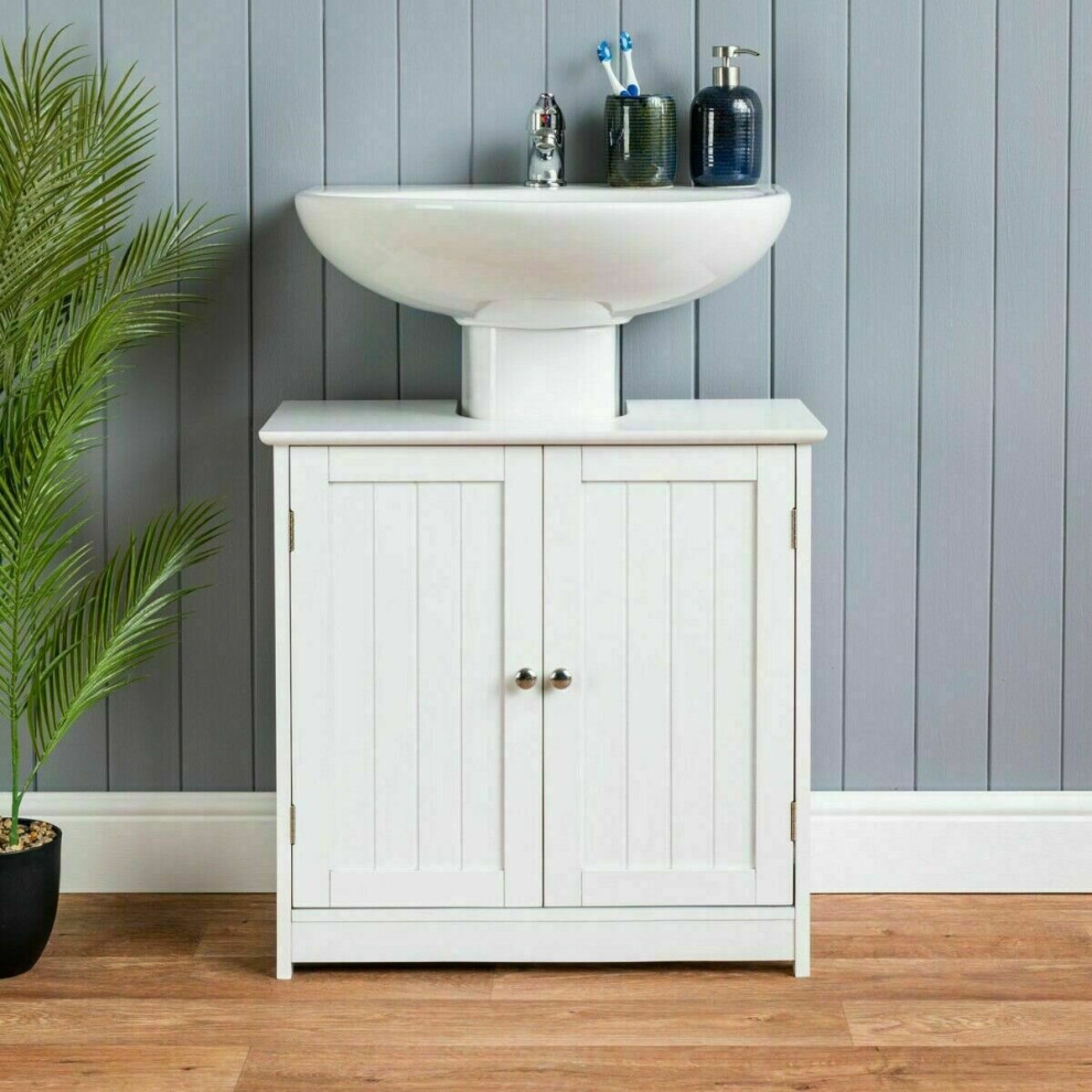 Cupboard Bathroom Furniture Storage Unit White Under Sink Basin Toilet