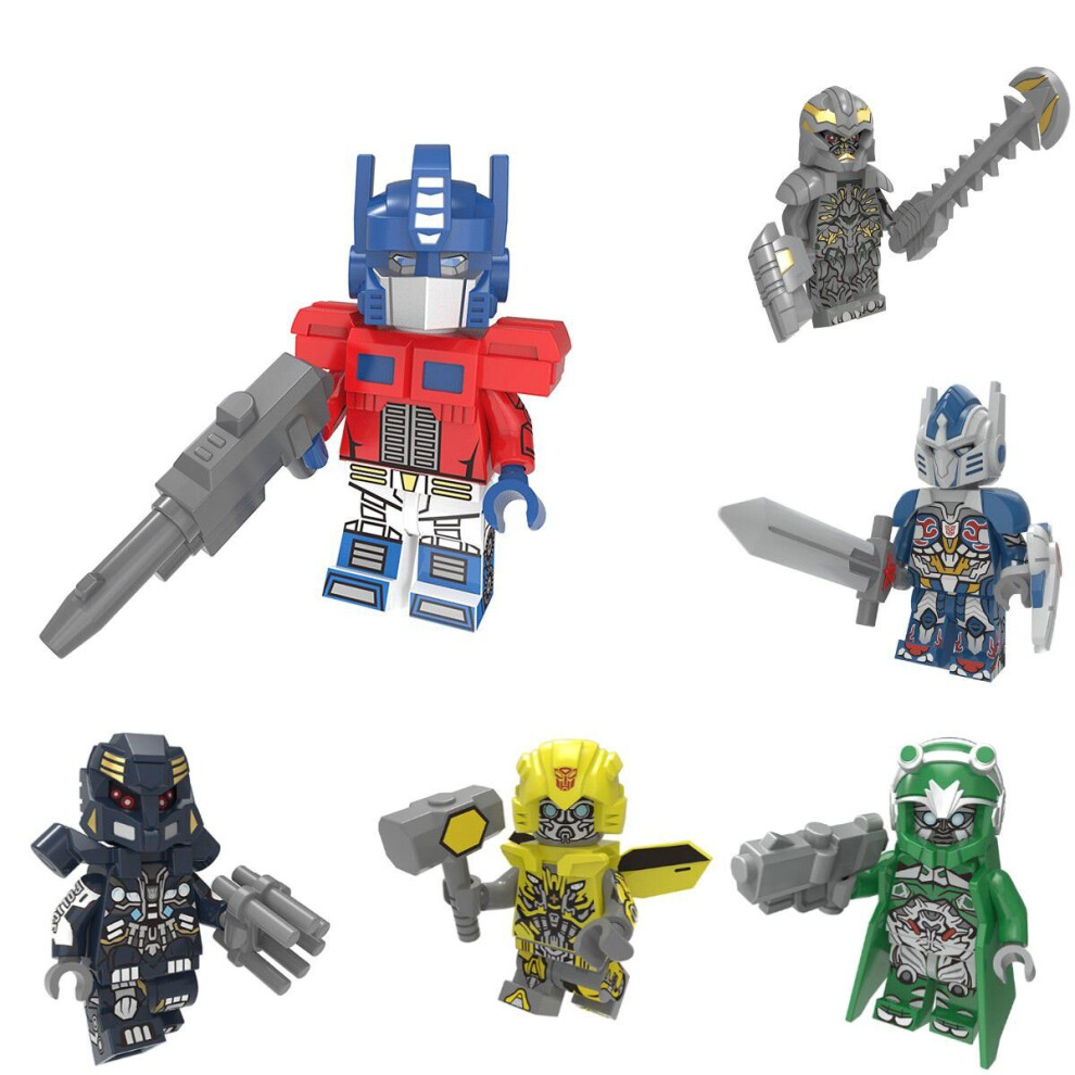 8pcs Transformers Optimus Bumblebee Megatron Minifigures Toys Building Blocks