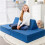 Costway 4-Piece Convertible Kids Couch or 2 Chairs  Modular Sofa and Play Set 2
