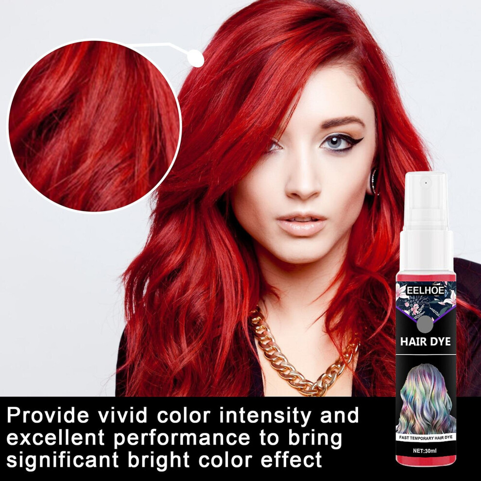 Red (Red) 30Ml Disposable Quick Hair Color Spray Portable Instant Hair Dyeing For Party