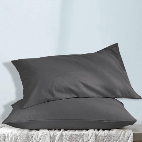 Imperial Rooms (Dark Grey) 2 X Pillowcase Luxury Housewife Soft Pillow Covers
