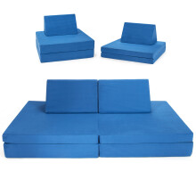 4-Piece Convertible Kids Couch or 2 Chairs  Modular Sofa and Play Set