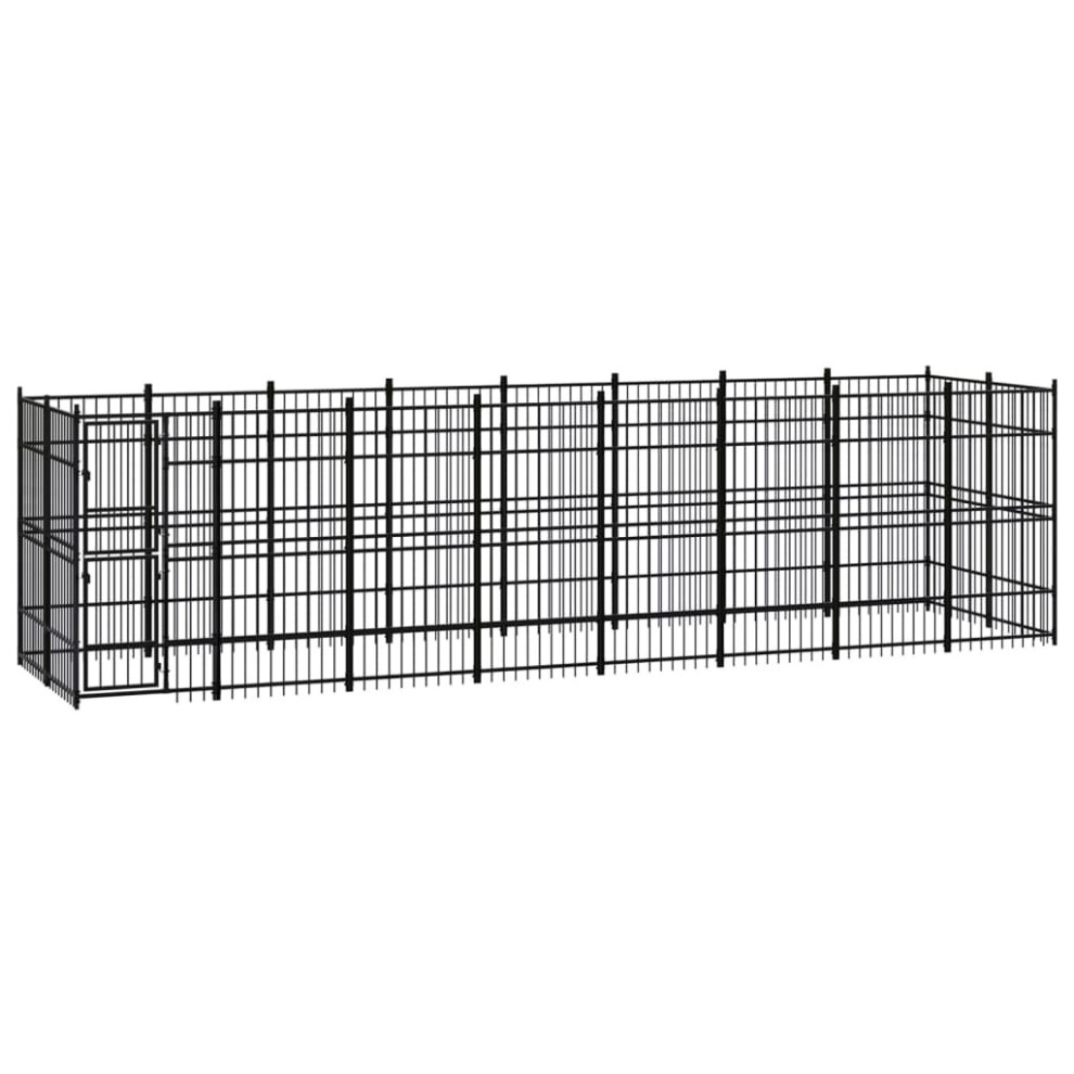 vidaXL Outdoor Dog Kennel Steel Outdoor Puppy Enclosure Dog Pet Supply Cage