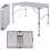 Bowose 90cm x 60cm Folding Camping Picnic Table Adjustable 1